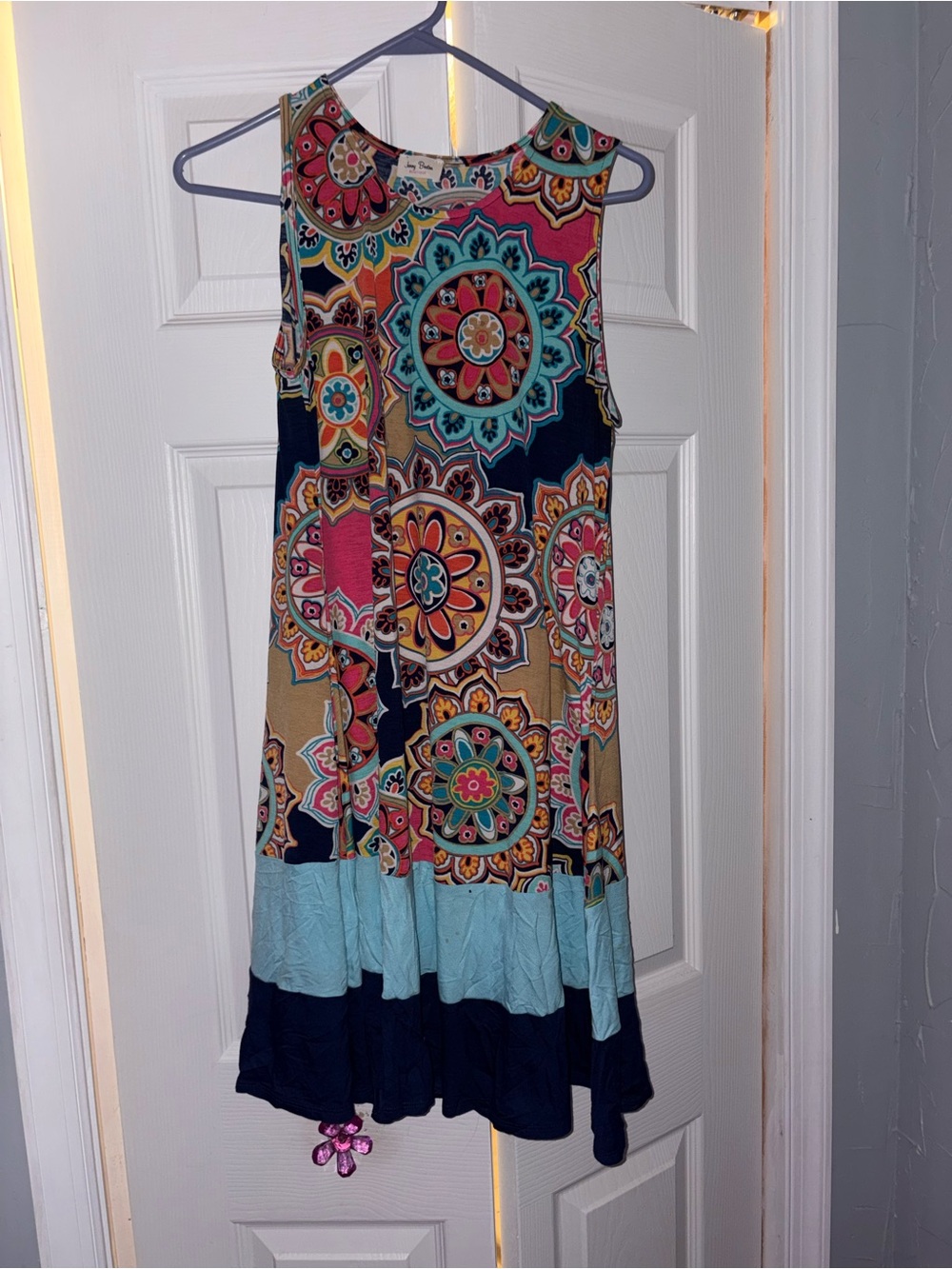 Multicolor Boho Medallion Print Sleeveless Dress